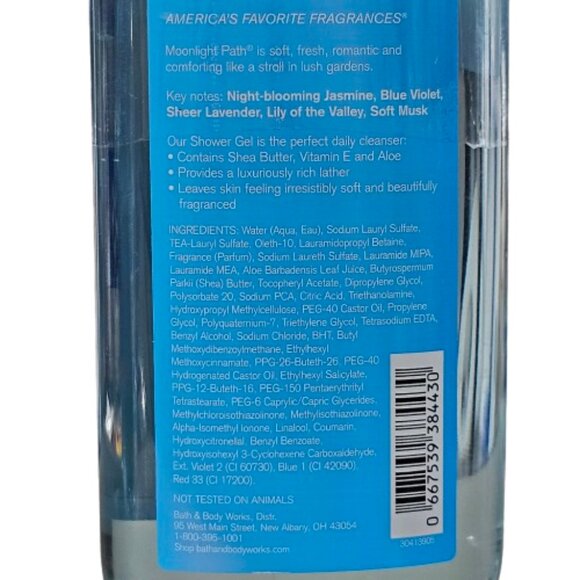 2 - Bath & Body Works Moonlight Path Shea Butter & Vitamin E Shower Gel 10 Oz - Picture 7 of 10